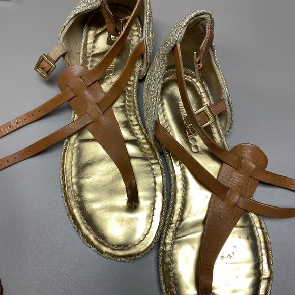 Jimmy choo Gold Sandals Gladiator Womens size 35 1/2 - Picture 3 of 11